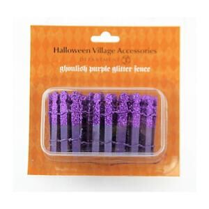 Department 56 Villages 2.25 Ghoulish Purple Glitter Fence Halloween NEW